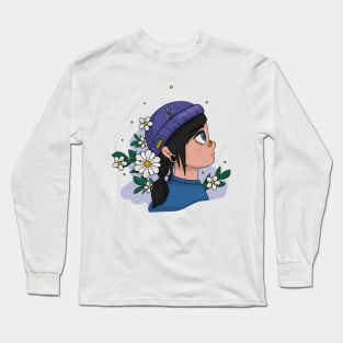 Ukrainian strong girl with flowers Long Sleeve T-Shirt